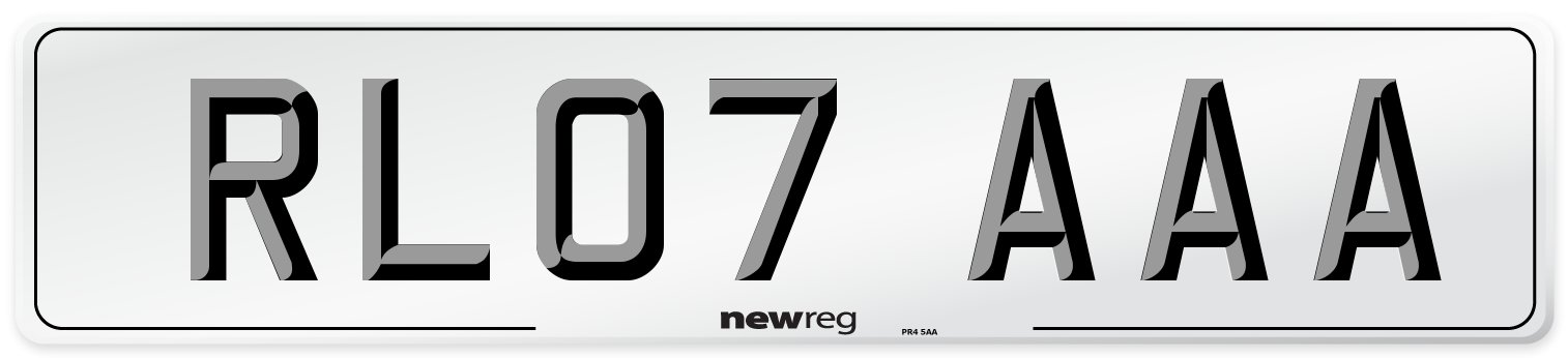 RL07 AAA Number Plate from New Reg